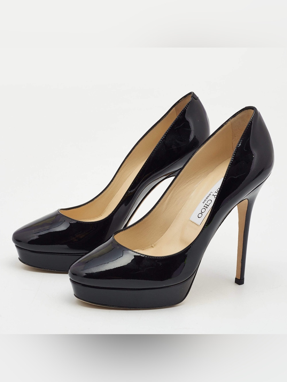 Jimmy Choo Patent Leather Platform Pumps Black Size 41